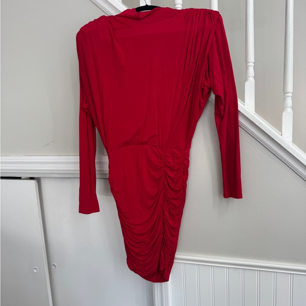 JLUXLABEL Vibrant Red Long Sleeve Dress